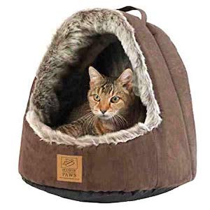 House-of-Paws-Hooded-Arctic-Cat-Bed-Brown