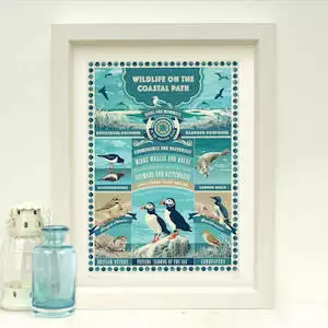 ‘British-Coastal-Wildlife-Art-Print-Coastal-Gift