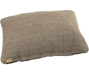 Earthbound-Tweed-Flat-Cushion-Beige-Dog-Bed