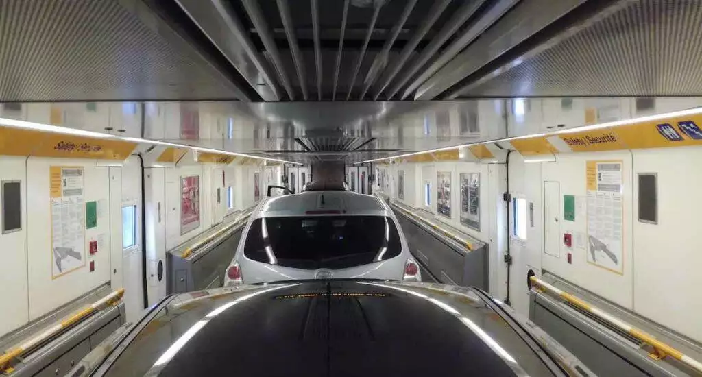 Cars in the Eurotunnel