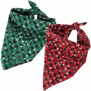 LUTER-2pcs-Christmas-Dog-Bandana-Collar-Plaid-Dog-Bandana-Dog-Kerchief