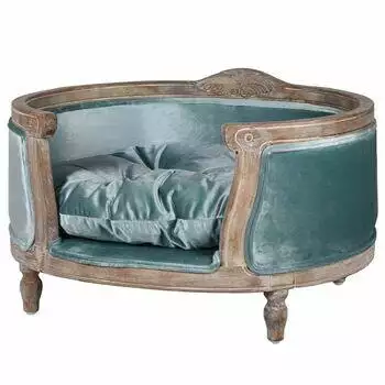 The-Orchard-Hand-Carved-Blue-Velvet-Dog-Bed